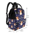 thumbnail image 2 of Balery Corgi Lying With Moons And Stars Mummy Backpack - Waterproof Twill Canvas, Large Capacity Diaper Bag with Multiple Pockets and Adjustable Straps, 2 of 6