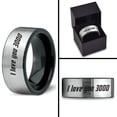 thumbnail image 4 of Tungsten I Love You 3000 Engraved Quote Band Ring 8mm Men Women Comfort Fit Brushed Gray Flat Cut Black Polished, 4 of 4