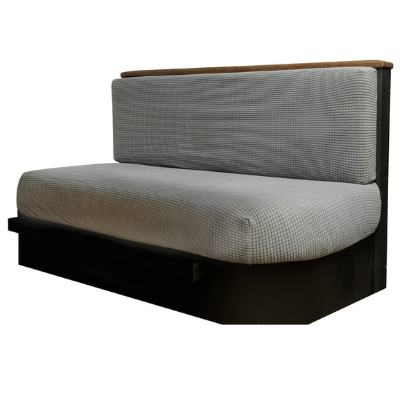 Hudson Comfort Housses de Coussin pour Dinette de Camping-Car - Tissu Extensible en Microfibre Douce Conçu pour s'Adapter à une Large Variété de Sièges - Housses de Coussin pour Camping-Car Inclut 1 Housse de Dossier & 1 Housse de Banc (Couleur Grise)