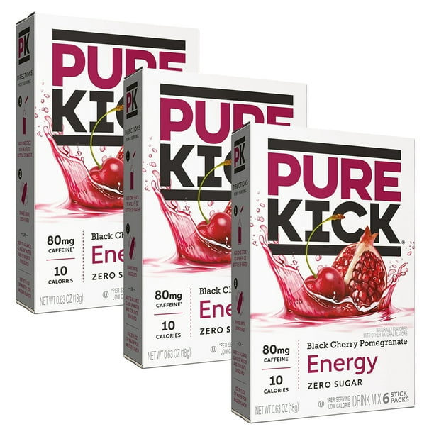 Pure Kick Black Cherry Pomegranate Singles to Go Zero Sugar Powdered