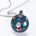 thumbnail image 2 of Santa Claus Women's Glass Design Circular Pendant Necklace - Sparkle and Shine with this Elegant Necklace, 2 of 5