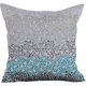 thumbnail image 1 of Funda de cojín decorativa de 35 x 35 cm (14 x 14 pulgadas) azul, funda de cojín de seda, hecha a mano, estilo moderno, degradado - Aurora Boreal, 1 of 5