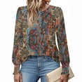 thumbnail image 5 of SCSAlgin Long Sleeve Shirts for Women Business Casual Tops Dressy Blouses with Smocked Cuffs, 5 of 5