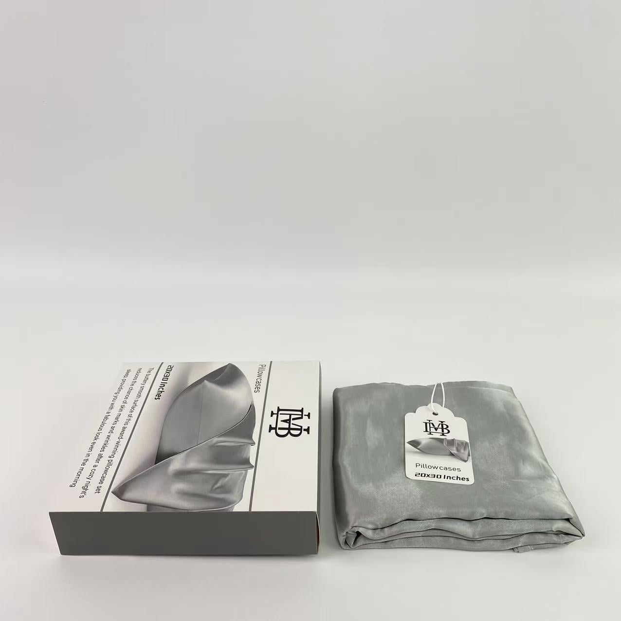 MHB Pillowcases,Satin Pillowcase 1 Pack Similar to Silk Pillow Cases Standard Size, Gifts for Women Men, Dark Grey