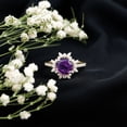 thumbnail image 6 of Rosec Jewels - Natural Amethyst Ring with Moissanite - AAA Quality Certified Amethyst Cocktail Ring - Ready to Gift for Women, 14K Yellow Gold, US 7.50, 6 of 8