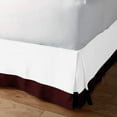 thumbnail image 2 of 1 Piece Split Corner Two Tone Tailored Bed Skirt By D.N.G. BEDDINGS, California King Size 18 Inch Deep Pocket, 800 TC, 100% Egyptian Cotton, Solid White/Wine Color., 2 of 3