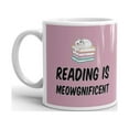 thumbnail image 2 of Reading is Meowgnificent Funny Cat Coffee Tea Ceramic Mug Office Work Cup Gift 11 oz, 2 of 3