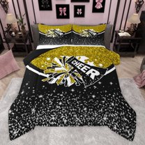Manfei Bling Crystal Glitter 2pcs Bedding Comforter Set for Female Girls,Girly Dreamy Dance Twin Comforter Sets,Cheer Team Breathable Bedding Set,Ultra Soft Home Decor,Reversible