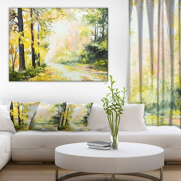 Design Art Road in Colorful Forest Canvas Print