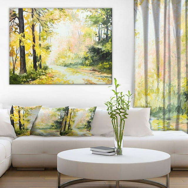 Design Art Road in Colorful Forest Canvas Print