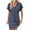 Gray, variant on HERESOM Women Summer Dresses for Women's Fashionable Solid Color Short Sleeved Raglan V neck Button Up Dress