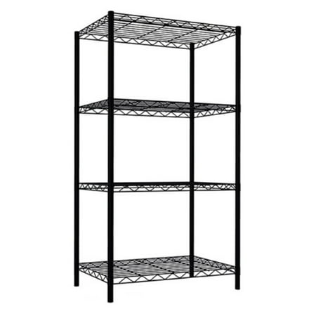 Home Basics 4 Tier Steel Wire Shelf Freestanding, Black