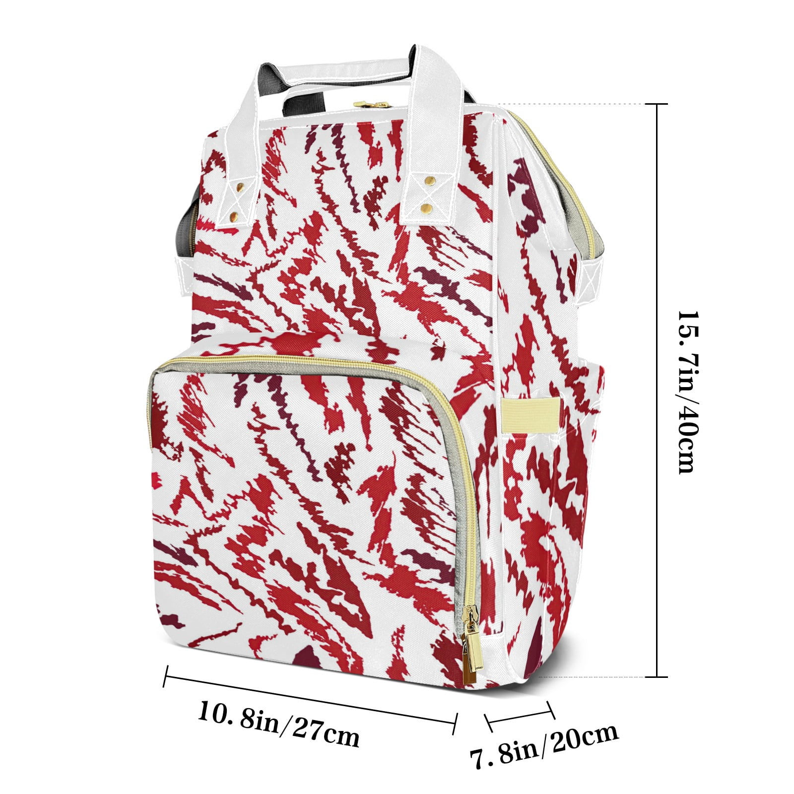 Zebra Print Diaper Backpack – Large Capacity, Insulated Baby Bottle Pocket, Multifunctional Mommy Bag for Boys & Girls