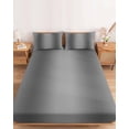 thumbnail image 2 of King Size Fitted Sheet Set - Grey Ombre 3 Piece Bedding Sets 16" Deep Pocket Fitted Sheet with 2 Pillowcases, Farmhouse Gray Gradient Modern Art Brushed Microfiber Hotel Luxury Bed Sheets, 2 of 9