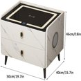 thumbnail image 2 of White Bedside Table with Charging Station and USB Ports，Modern LED Night Stand，2 Drawer Nightstand，Nightstand with Storage, Smart Bedside Tables (Size : Light Gray), 2 of 8