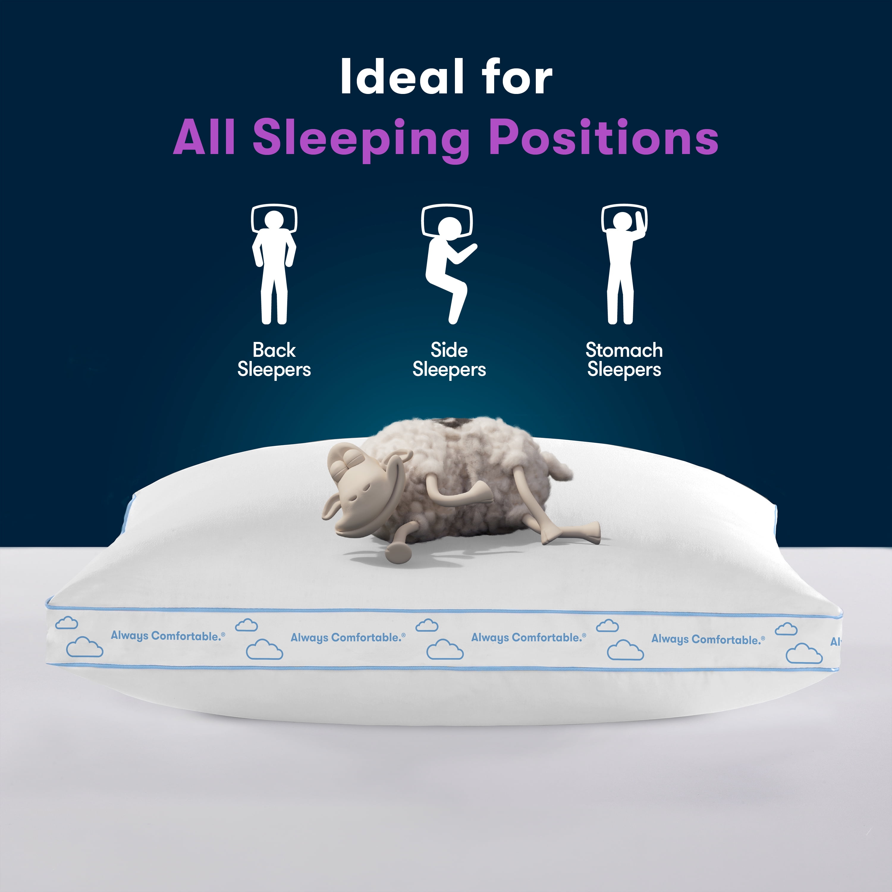 Sertapedic Balanced Support Bed Pillow, Standard/Queen
