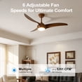 thumbnail image 3 of Ganeed Farmhouse Ceiling Fans with Lights, 52 inch Dimmable Ceiling Fan, 3 Blades Wood Ceiling Fan Dry Rated Large Airflow Commercial Ceiling Fans for Living Room Bedroom Kitchen, 3 of 13