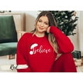 thumbnail image 6 of Believe Christmas Santa Hat Sweatshirt, 6 of 11