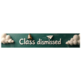 thumbnail image 3 of Chalkboard Style Class Dismissed Banner with Clouds Paper Plane and Bell Backdrop Party Decorations for School Events Graduation Celebrations End of Semester Parties and Classroom Decor, 3 of 4