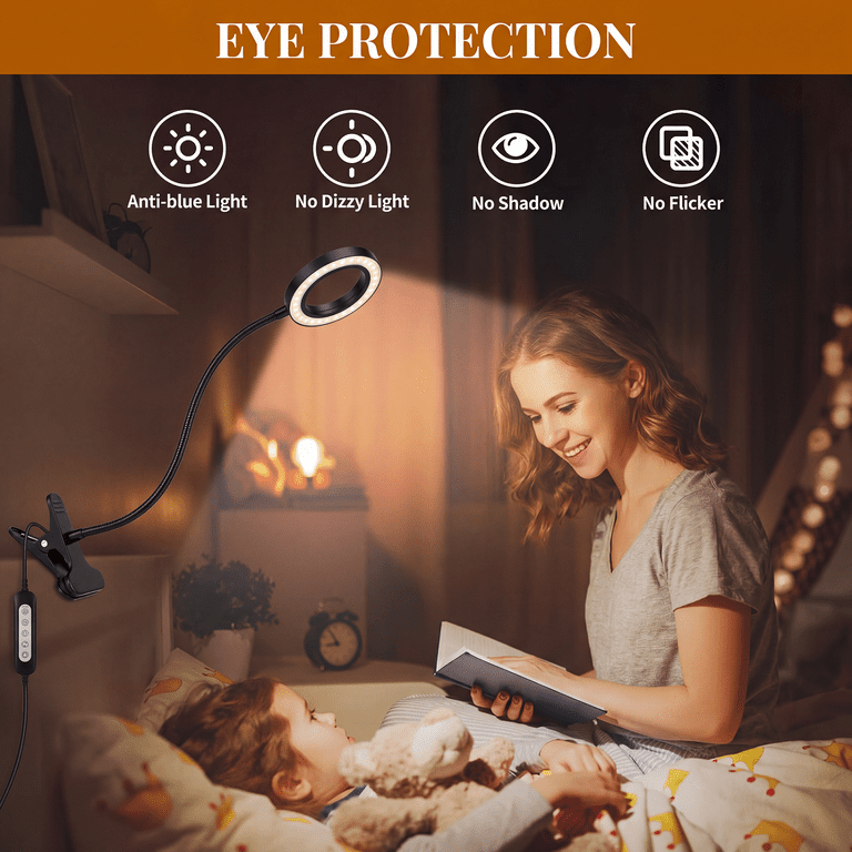 IJIL LED Clip Desk Lamp, 3 Color Modes & 10 Brightness photo 3