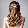 thumbnail image 2 of 2 piezas de peineta de perlas para boda, tocado de cristal con perlas para novia, peines laterales de flores, pinza para el pelo, accesorios para el cabello de novia, plateado, 2 of 5