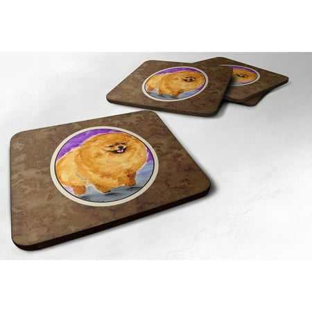 

Carolines Treasures SS8681FC Pomeranian Foam Coaster Set of 4 3 1/2 x 3 1/2 multicolor