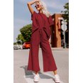 thumbnail image 6 of Women's Red Dahlia Textured Loose Fit T-Shirt and Drawstring Pants Set | [ZhiHiMeRi] | (US 16-18)XL, 6 of 6