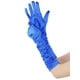 thumbnail image 5 of Guantes de ópera largos de satén brillante para mujer INSPIRE CHIC, con pliegues, de dedo completo, talla única, color azul, 5 of 6