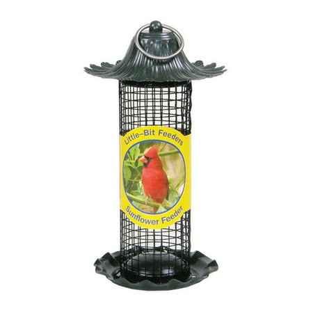 Stokes Select Little-Bit Feeders Sunflower Bird Feeder with Metal Roof, Red, .5 lb Seed (Best Sunflower Seed Feeder)