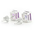 thumbnail image 3 of Galaxy Gold 14K Solid Gold 1.75 Carat Natural Amethyst Stud Earrings for Women - White Gold Fine Jewelry, 3 of 5