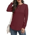 thumbnail image 5 of Aiyino Sweatshirts for Women Crewneck Long Sleeve Shirts Tunic Tops for Leggings, 5 of 9