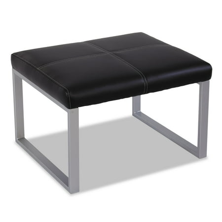 Alera Ispara Series Cube Ottoman, 26-3/8 x 22-5/8 x 17-3/8, Black/Silver