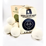 Natural Urges 100% New Zealand Wool XL Dryer Balls, 6 Pack, Reusable - SALE