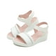 thumbnail image 2 of Sandalia Plataforma Para Niña Charol Blanco Trenzada Ligeras beige 18, 2 of 7