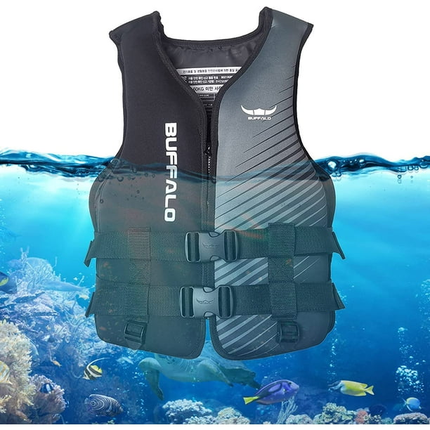 Yeashow Buffalo Kayak Life Vest For Adults, Leaf Printed Life Vest For Sailing Surfing Kayaking, Men Women Personal Aid Jacket Black One Size