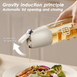DDMMQS Distributeur d'huile d'olive et de vinaigre pour la cuisine 2 en 1 Distributeur d'huile et de vinaigre en verre, double récipient distributeur d'huile en verre pour la cuisine