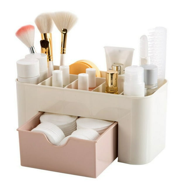 Caja De Almacenaje Para Maquillaje De Escritorio, Organizador De Papelería De Mesa Elegante Y Versátil, Gran Capacidad, Fácil De Limpiar Para Tocador.