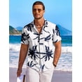 thumbnail image 2 of COOFANDY Mens Hawaiian Shirt Short Sleeve Button Down Shirt Summer Beach Shirt, 2 of 6