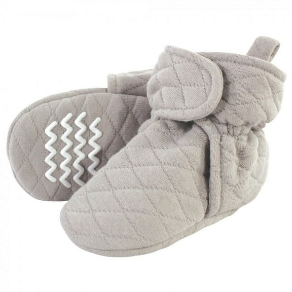 Hudson Baby Baby and Toddler Quilted Booties, Gray, 0-6 Months