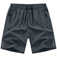 thumbnail image 4 of BRANROY Men's Quick-Dry Athletic Shorts Casual Activewear Elastic Waist Zip Pockets Lightweight Breathable Running Training,Dark Gray S, 4 of 4
