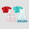 thumbnail image 6 of PatPat Girls Dresses Butterfly Tank Dress Ruffled Short Sleeve Cardigan 2 Pieces Outfits Set Sizes 5-12, 6 of 6