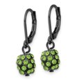 thumbnail image 2 of Boucles d'Oreilles Pendantes en Verre Vert Plaqué Pierre 1928, 2 of 7