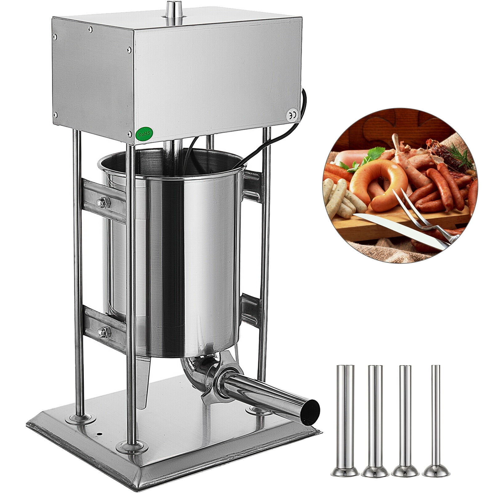 VEVOR 10L Electric Vertical Sausage Stuffer Meat Filler 2 Speed