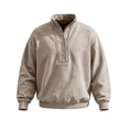 thumbnail image 3 of Gytharion Men's Mock Neck Sweatshirts Snap Button Ribbed Hem Solid Color Classic Pullovers Fall Warm Cozy Pullover Tops, 3 of 8