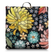 22 Inch Boho Meditation Cushion, Dutch Velvet Square Floor Pillow for Yoga and Reading