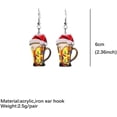 thumbnail image 5 of Acrylic Christmas Earrings Christmas Hat Earring Wine Glass Earring Beer Earring Lightning Earring Cowboy Boots Earring Western Earring Christmas Jewelry For Women, 5 of 6