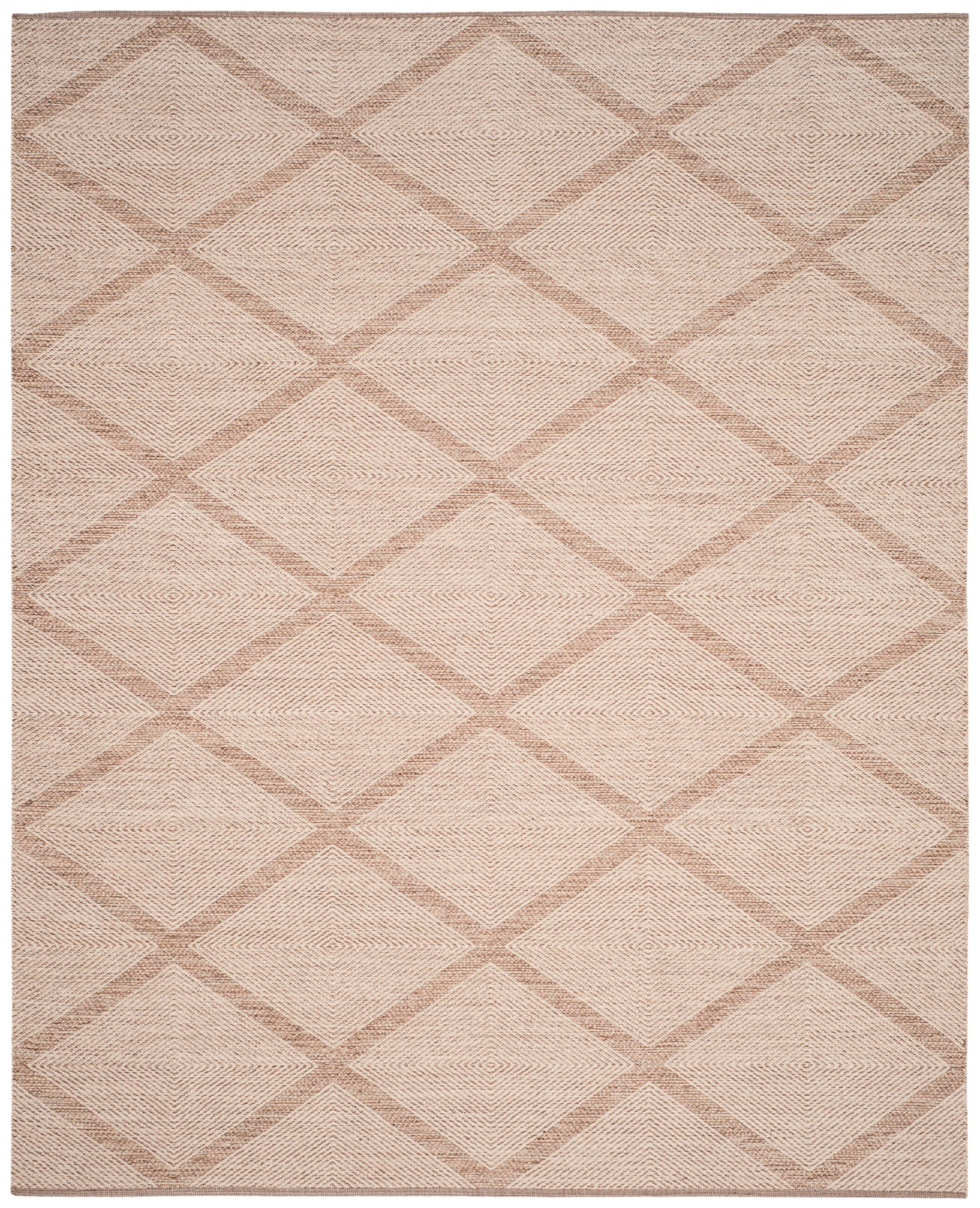 SAFAVIEH Montauk Bailey Geometric Diamond Cotton Area Rug, Beige, 10' x 14'