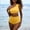 SwimwearA525-Yellow, variant on LEKWK High Waisted Bikini Sets for Women Two Piece One Shoulder Scalloped Trim Bathing Suits Tummy Control Cute Summer Resort Beach Outfits
