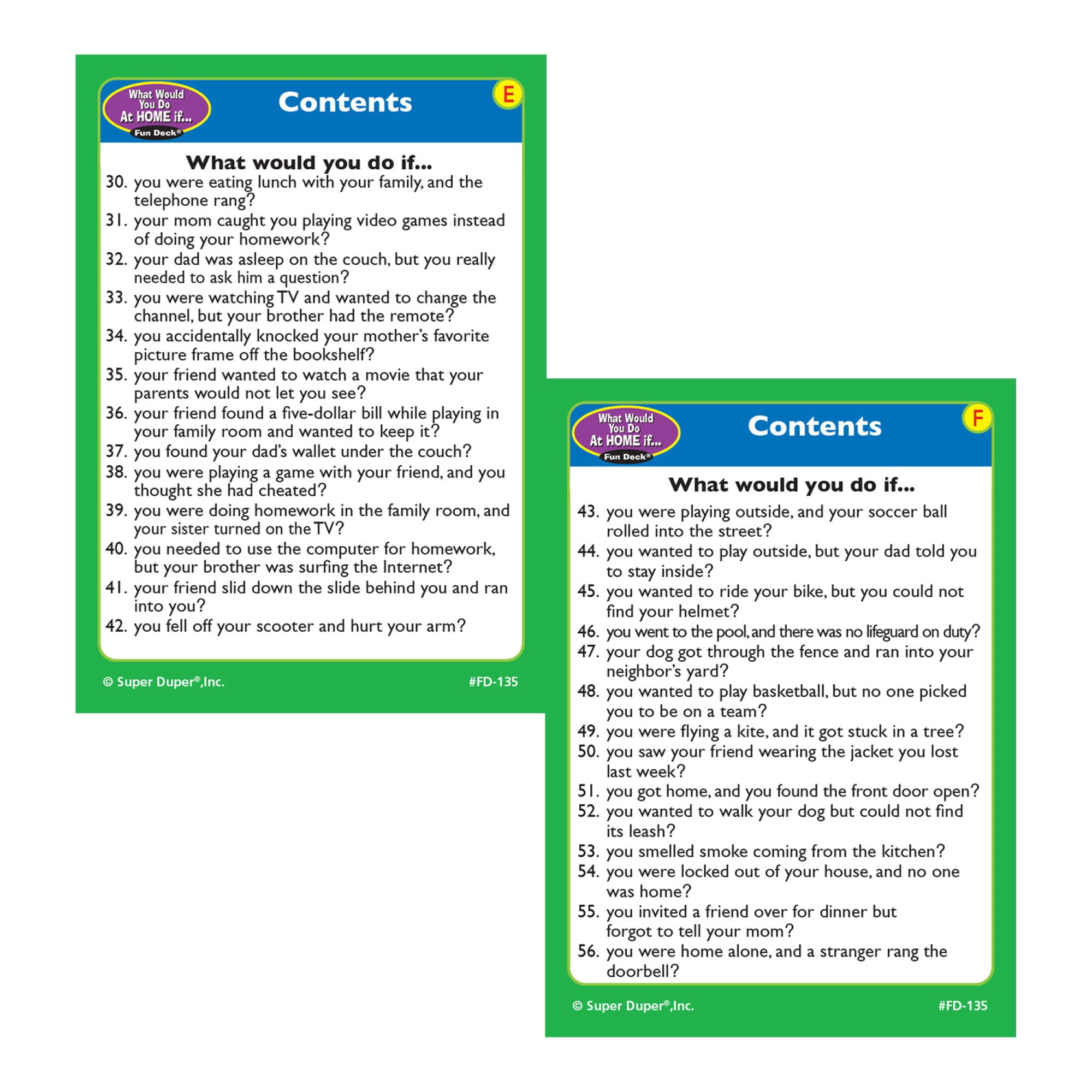 Super Duper® "What Would You Do At Home If …" Fun Deck Cards