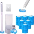 thumbnail image 1 of Juego de Cepillo de Inodoro Deshechable 36pcs, Escobilla Para Inodoro Desechable Trae Tu Propia Solución Limpiadora, Con Cabezales de Repuesto y Portacepillos de Almacenaje, Para Limpieza de Baño, 1 of 4